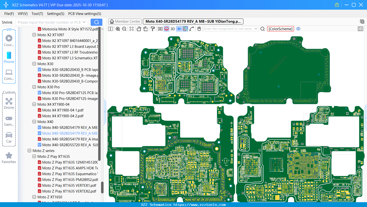 Motorola Moto X40-SR28D54179 REV_A MB+SUB bitmap